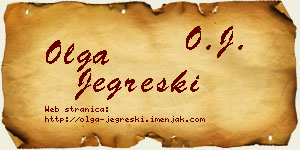 Olga Jegreški vizit kartica